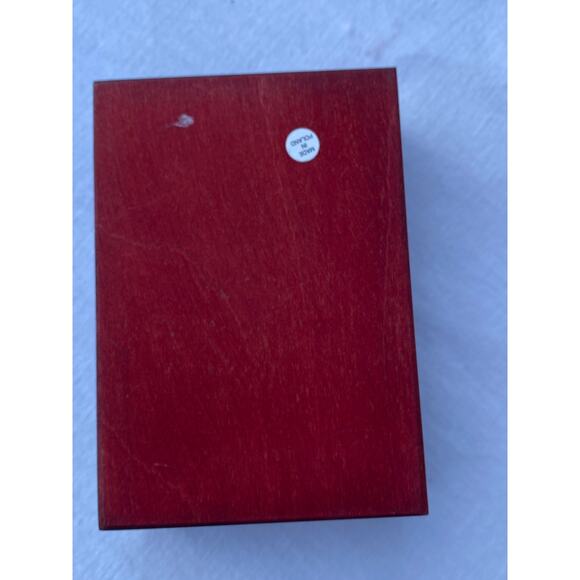 Handmade Polish Folk Art Wooden Trinket Box 3.5 x 5 in. Red Brown Heart Leaf EUC - Picture 9 of 14